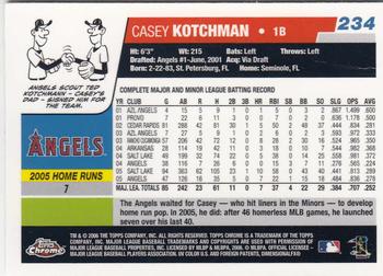 2006 Topps Chrome #234 Casey Kotchman Back