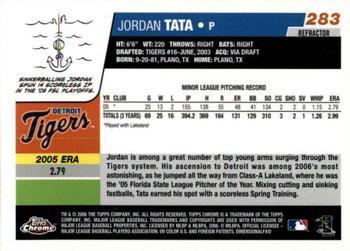 2006 Topps Chrome #283 Jordan Tata Back