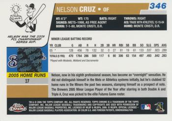 2006 Topps Chrome #346 Nelson Cruz Back