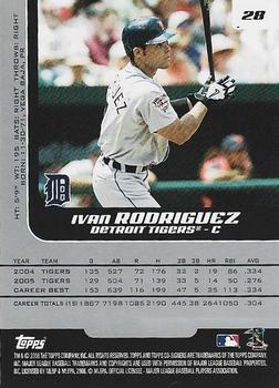 2006 Topps Co-Signers #28 Ivan Rodriguez Back