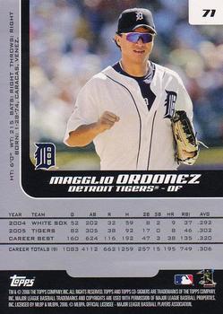 2006 Topps Co-Signers #71 Magglio Ordonez Back