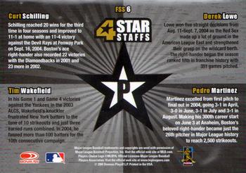 2005 Leaf - 4 Star Staffs #FSS6 Pedro Martinez / Curt Schilling / Derek Lowe / Tim Wakefield Back