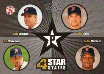 2005 Leaf - 4 Star Staffs #FSS6 Pedro Martinez / Curt Schilling / Derek Lowe / Tim Wakefield Front