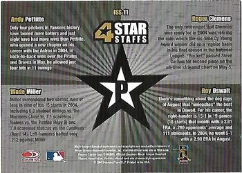 2005 Leaf - 4 Star Staffs #FSS11 Roger Clemens / Andy Pettitte / Roy Oswalt / Wade Miller Back