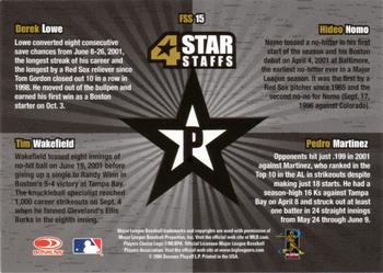 2005 Leaf - 4 Star Staffs #FSS15 Hideo Nomo / Pedro Martinez / Derek Lowe / Tim Wakefield Back