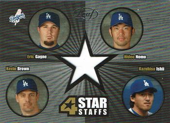 2005 Leaf - 4 Star Staffs Die Cut #FSS13 Hideo Nomo / Kevin Brown / Kazuhisa Ishii / Eric Gagne Front