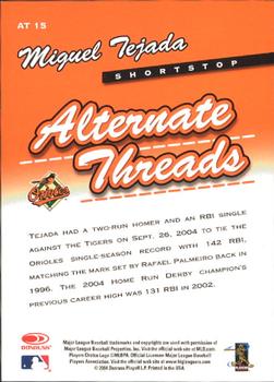2005 Leaf - Alternate Threads #AT15 Miguel Tejada Back