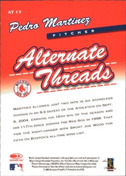 2005 Leaf - Alternate Threads #AT17 Pedro Martinez Back