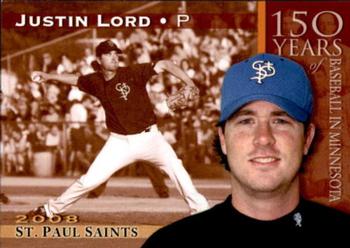 2008 St. Paul Saints #NNO Justin Lord Front
