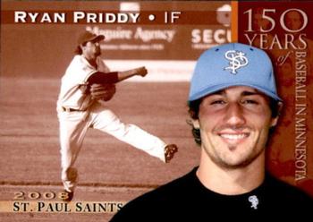 2008 St. Paul Saints #NNO Ryan Priddy Front
