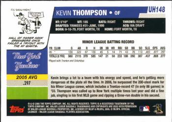 2006 Topps Updates & Highlights #UH148 Kevin Thompson Back