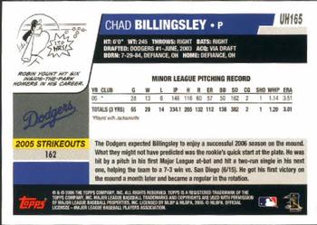 2006 Topps Updates & Highlights #UH165 Chad Billingsley Back