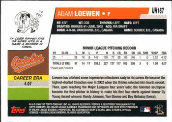 2006 Topps Updates & Highlights #UH167 Adam Loewen Back