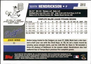 2006 Topps Updates & Highlights #UH18 Mark Hendrickson Back