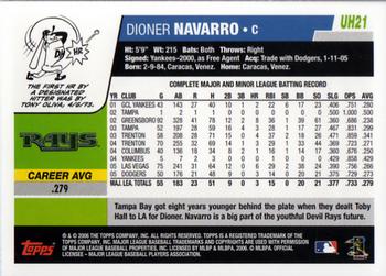 2006 Topps Updates & Highlights #UH21 Dioner Navarro Back