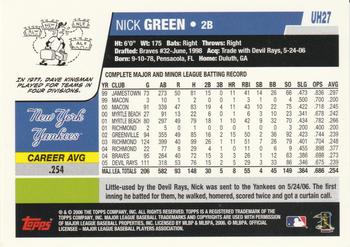 2006 Topps Updates & Highlights #UH27 Nick Green Back
