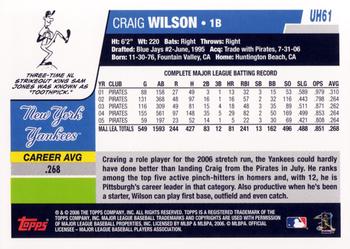 2006 Topps Updates & Highlights #UH61 Craig Wilson Back