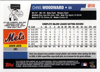 2006 Topps Updates & Highlights #UH106 Chris Woodward Back