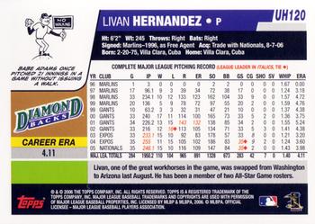 2006 Topps Updates & Highlights #UH120 Livan Hernandez Back