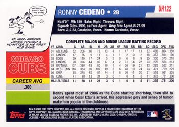 2006 Topps Updates & Highlights #UH122 Ronny Cedeno Back