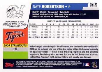 2006 Topps Updates & Highlights #UH123 Nate Robertson Back
