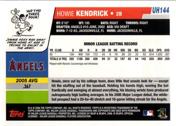 2006 Topps Updates & Highlights #UH144 Howie Kendrick Back