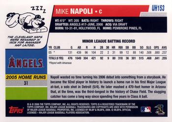 2006 Topps Updates & Highlights #UH153 Mike Napoli Back