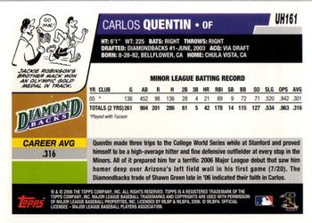 2006 Topps Updates & Highlights #UH161 Carlos Quentin Back
