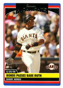 2006 Topps Updates & Highlights #UH176 Barry Bonds Front