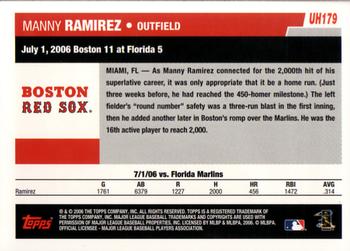 2006 Topps Updates & Highlights #UH179 Manny Ramirez Back