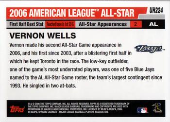 2006 Topps Updates & Highlights #UH224 Vernon Wells Back