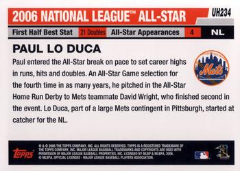 2006 Topps Updates & Highlights #UH234 Paul Lo Duca Back