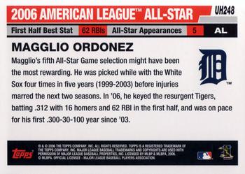 2006 Topps Updates & Highlights #UH248 Magglio Ordonez Back