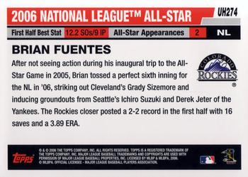 2006 Topps Updates & Highlights #UH274 Brian Fuentes Back