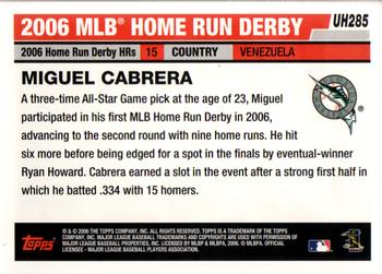 2006 Topps Updates & Highlights #UH285 Miguel Cabrera Back