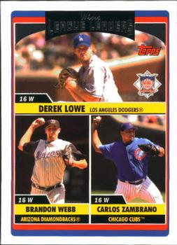 2006 Topps Updates & Highlights #UH214 2006 NL Wins Leaders (Derek Lowe / Brandon Webb / Carlos Zambrano) Front