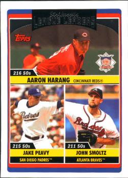 2006 Topps Updates & Highlights #UH216 2006 NL Strikeouts Leaders (Aaron Harang / Jake Peavy / John Smoltz) Front