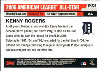2006 Topps Updates & Highlights #UH226 Kenny Rogers Back
