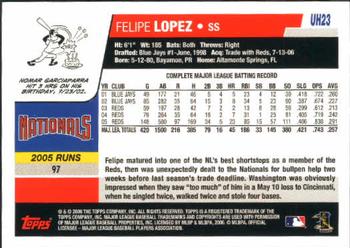 2006 Topps Updates & Highlights #UH23 Felipe Lopez Back