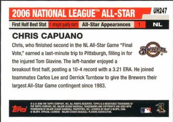 2006 Topps Updates & Highlights #UH247 Chris Capuano Back