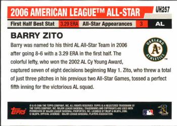 2006 Topps Updates & Highlights #UH257 Barry Zito Back