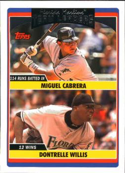 2006 Topps Updates & Highlights #UH293 Marlins Team Leaders (Miguel Cabrera / Dontrelle Willis) Front
