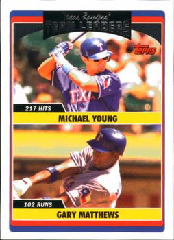 2006 Topps Updates & Highlights #UH319 Rangers Team Leaders (Michael Young / Gary Matthews) Front