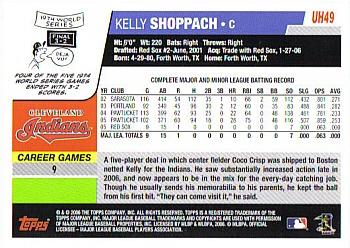2006 Topps Updates & Highlights #UH49 Kelly Shoppach Back