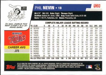 2006 Topps Updates & Highlights #UH93 Phil Nevin Back