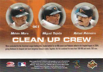 2005 Leaf - Clean Up Crew #CUC 2 Melvin Mora / Miguel Tejada / Rafael Palmeiro Back