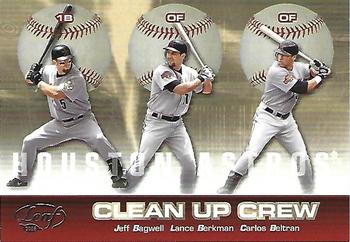 2005 Leaf - Clean Up Crew #CUC 7 Carlos Beltran / Lance Berkman / Jeff Bagwell Front