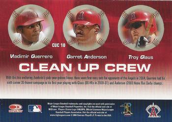 2005 Leaf - Clean Up Crew #CUC 10 Vladimir Guerrero / Garret Anderson / Troy Glaus Back