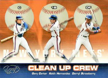 2005 Leaf - Clean Up Crew #CUC 12 Keith Hernandez / Darryl Strawberry / Gary Carter Front
