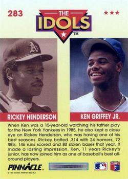 1992 Pinnacle #283 Ken Griffey Jr. / Rickey Henderson Back